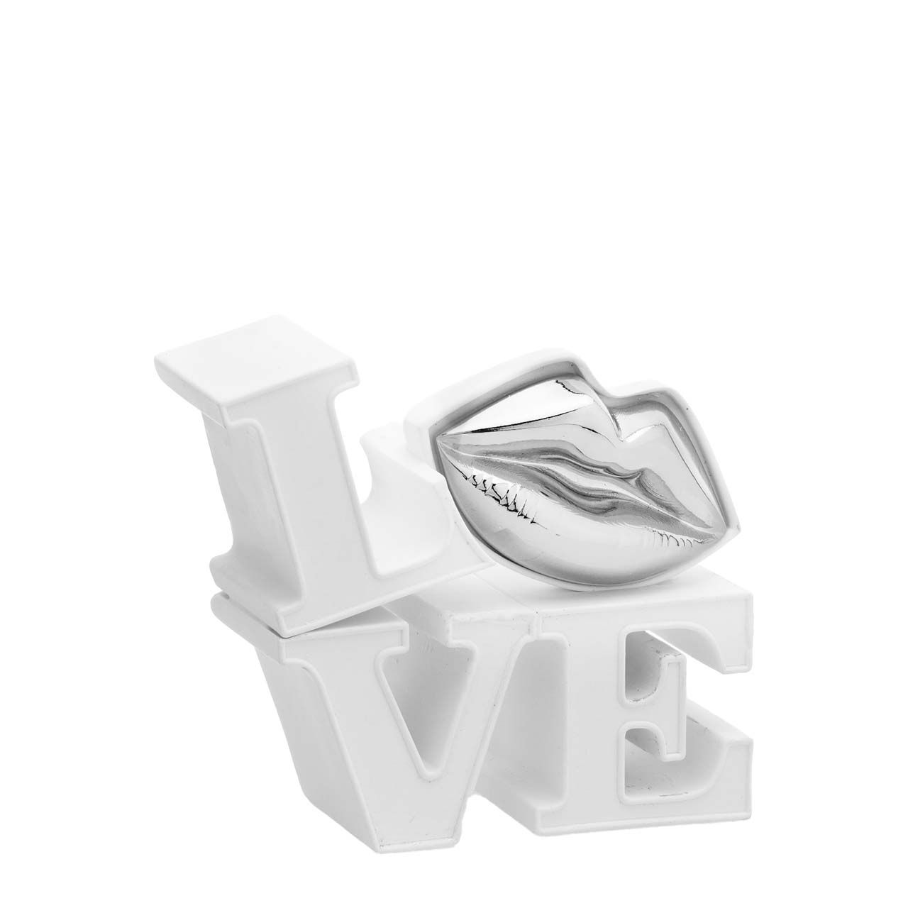 SCULTURA LOVE piccola con bocca argento 11X10CM